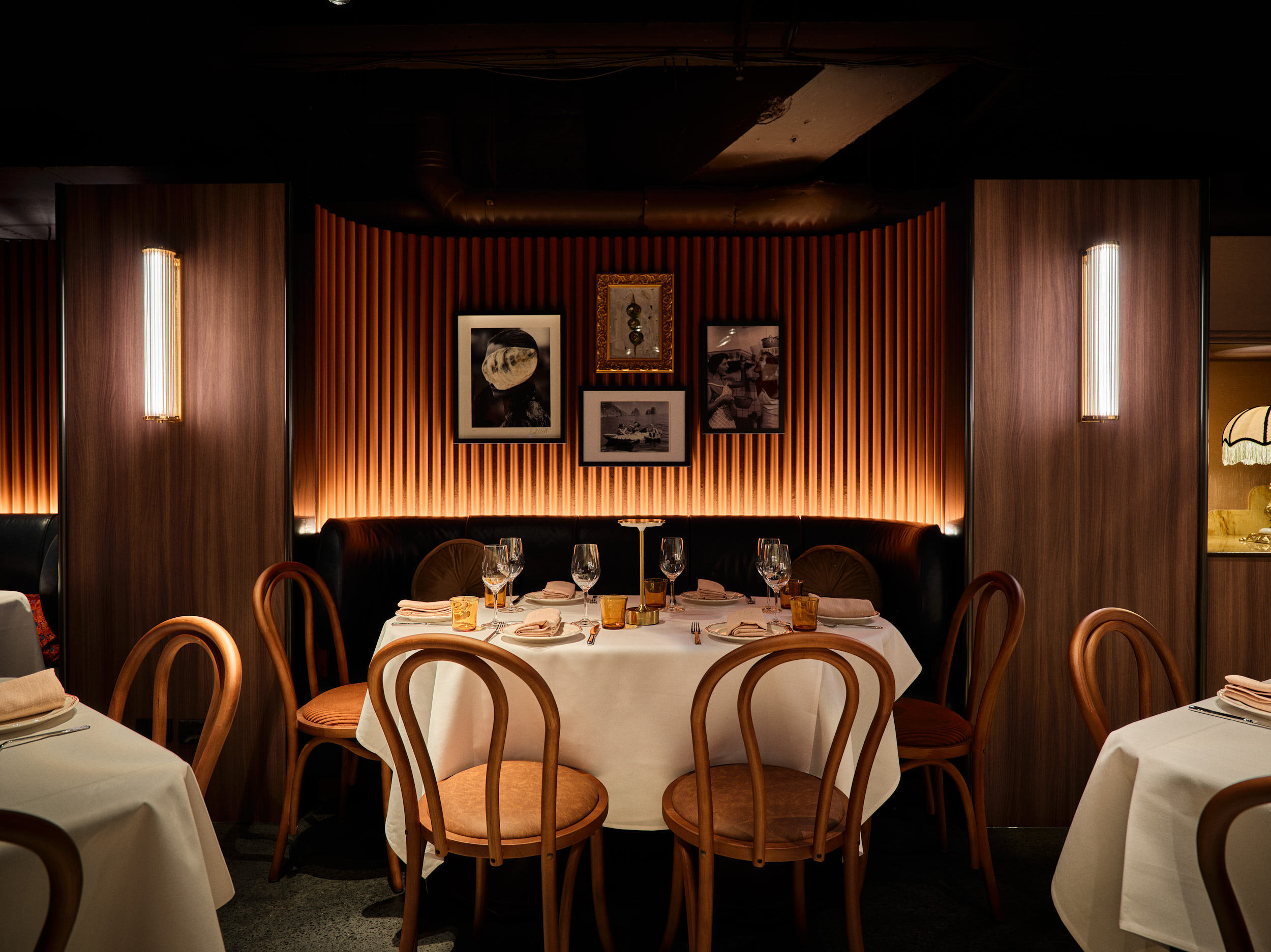 Osteria Luna dining room table setting